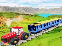 Chain tractor train towing game image